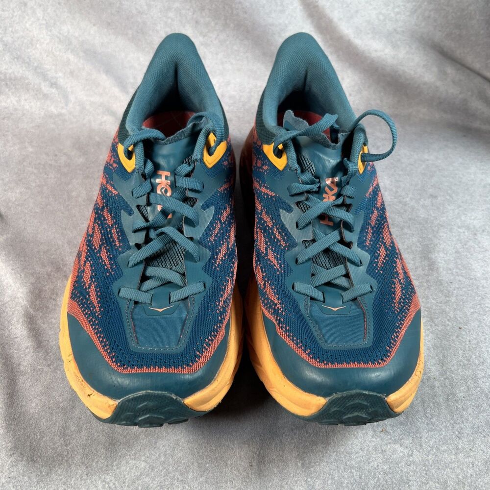 Size 9.5D- Hoka One One HOKA Speedgoat 5 USED Blue Coral Camellia